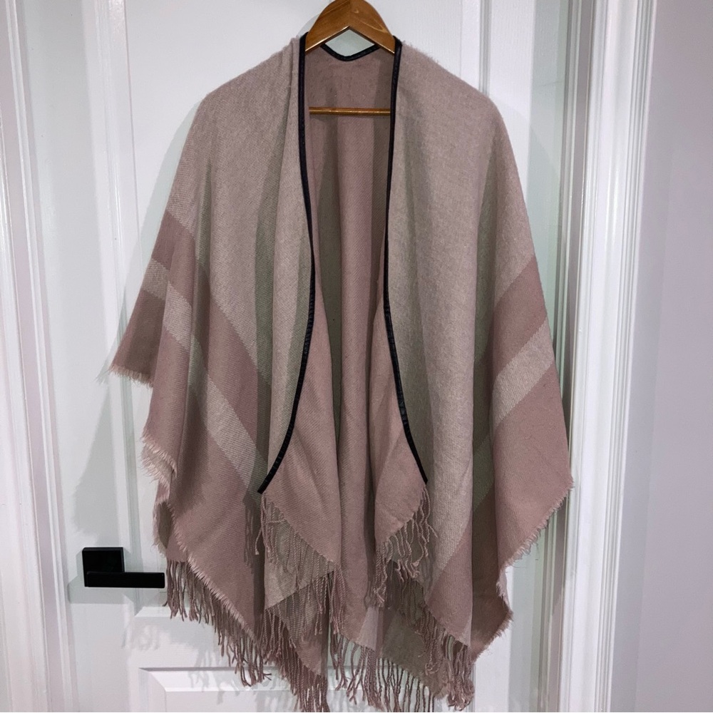 ($4 ADD ON) Fringed Oversized Dusty Rose Shawl